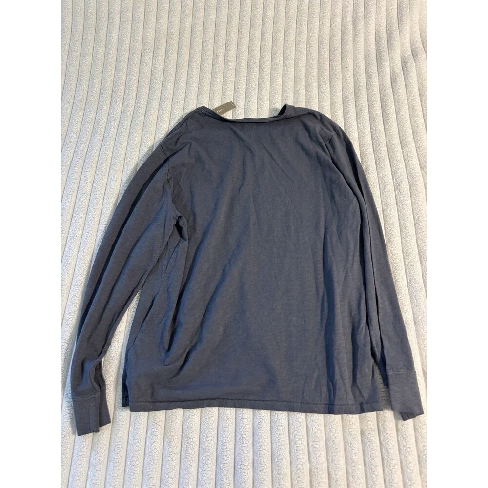 NWT J. Crew Garment-Dyed Slub Cotton Long-Sleeve T-Shirt Men's 2XL Gray Blue